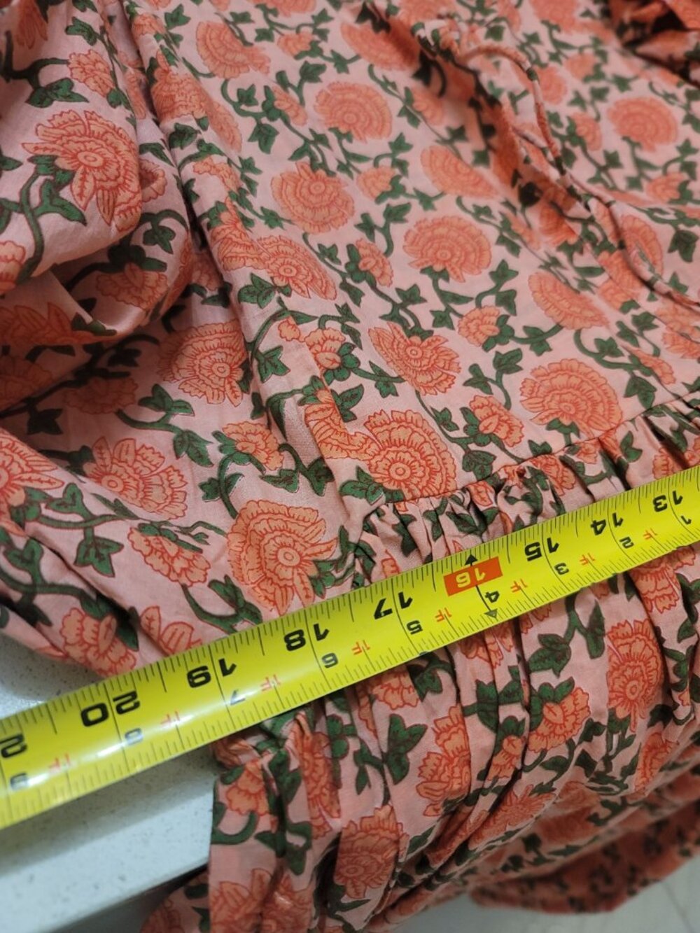 House of Sundar Dress Floral Cotton Boho Cottage Midi Size Medium NWoT Orange - Picture 7 of 7